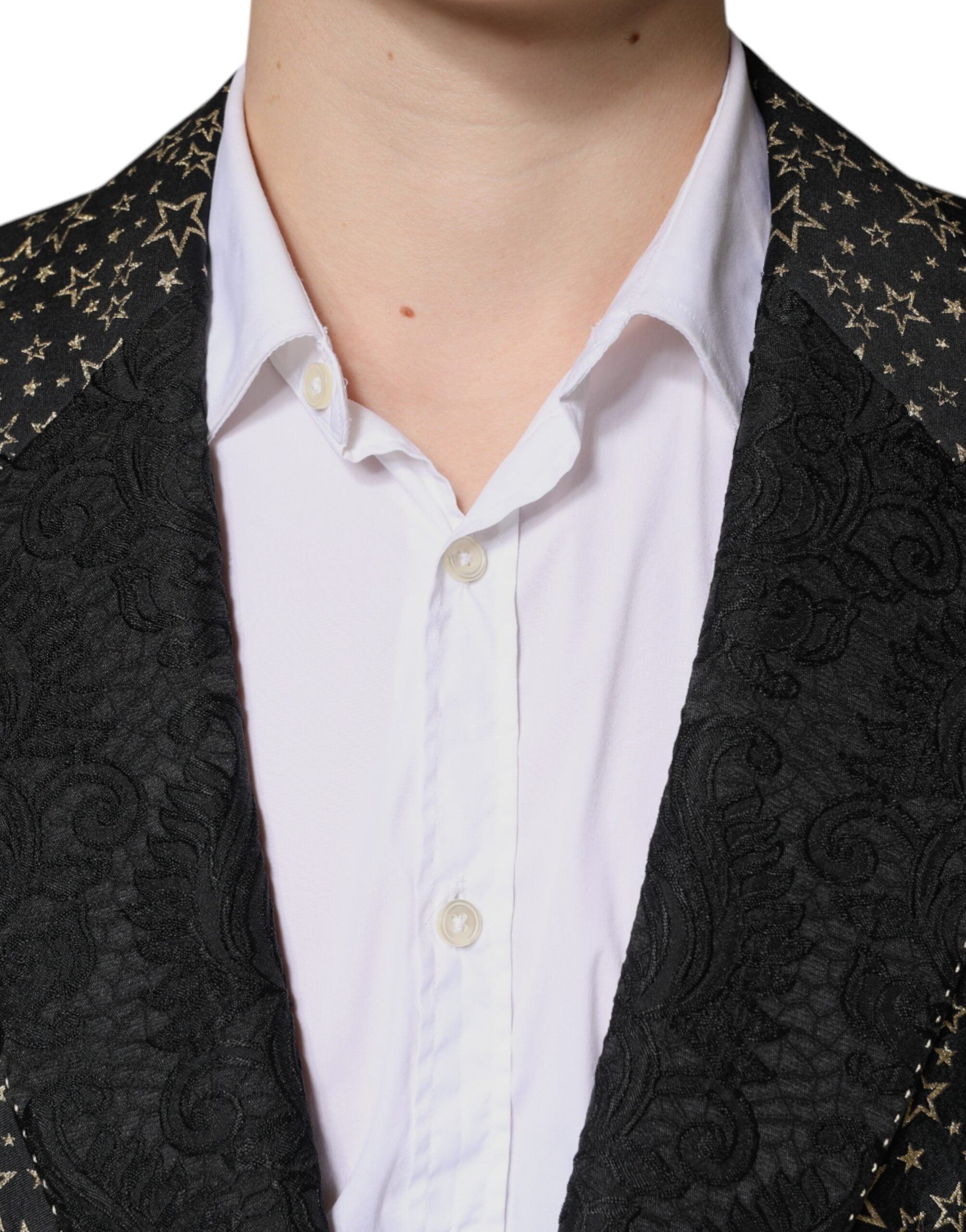Dolce &amp; Gabbana Black Stars Jacquard SICILY 2 Piece Suit