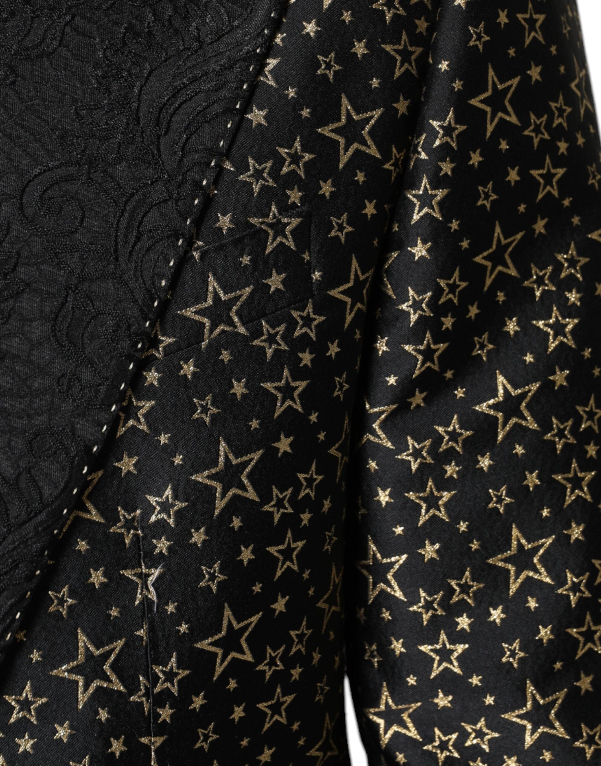 Dolce &amp; Gabbana Black Stars Jacquard SICILY 2 Piece Suit