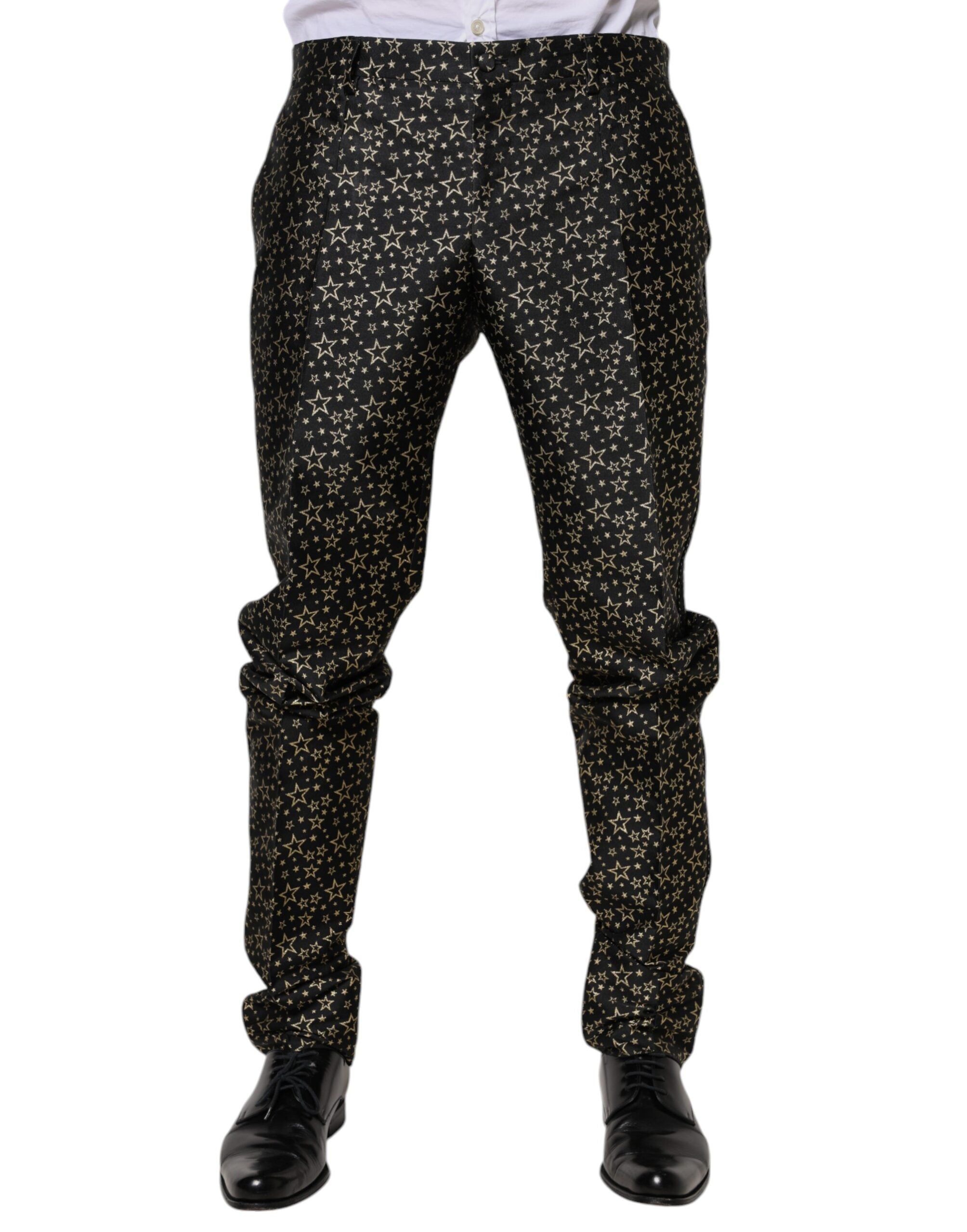 Dolce &amp; Gabbana Black Stars Jacquard SICILY 2 Piece Suit