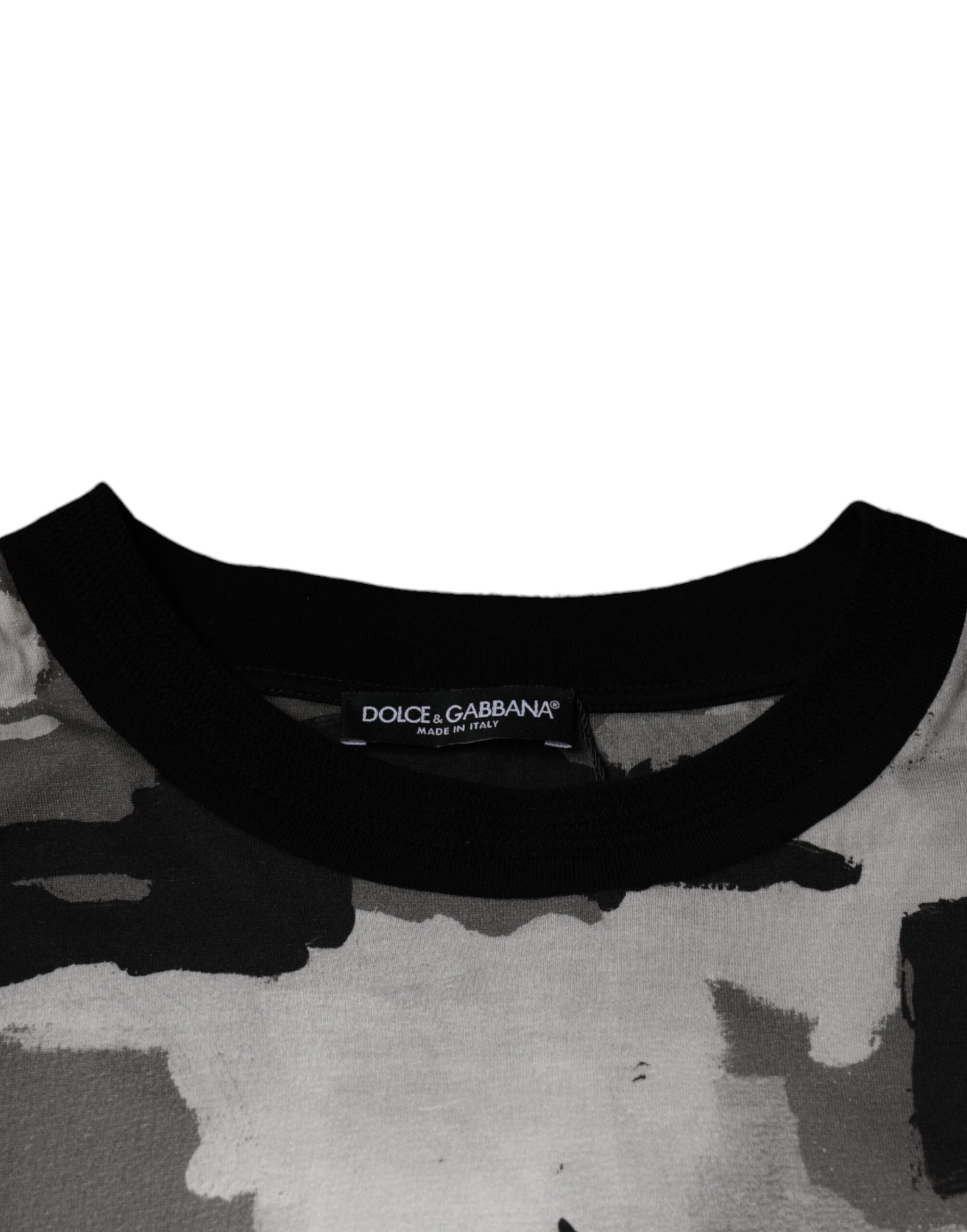 Dolce &amp; Gabbana Multicolor Camouflage Cotton Crewneck T-shirt