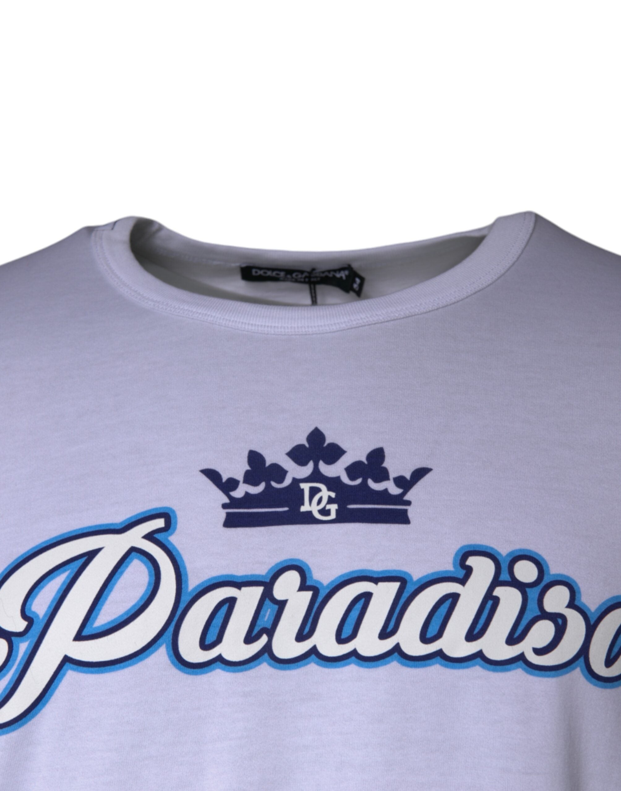 Dolce &amp; Gabbana White Paradiso Cotton Shorts Sleeves T-shirt