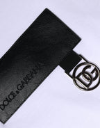 Dolce &amp; Gabbana White Logo Patch Cotton Crew Neck T-shirt