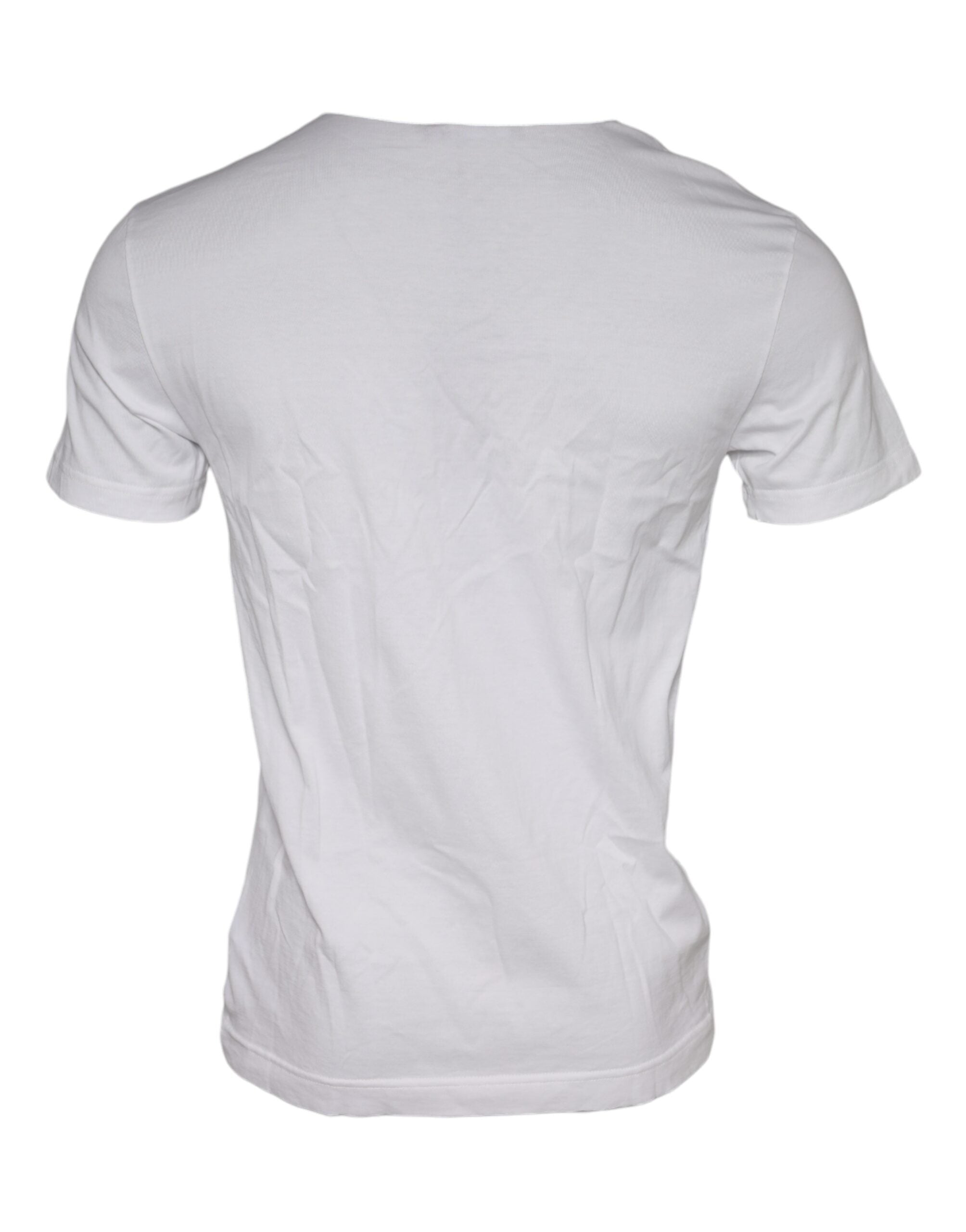 Dolce &amp; Gabbana White Graphic Print Cotton Crew Neck T-shirt