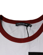 Dolce &amp; Gabbana White Graphic Print Cotton Crew Neck T-shirt
