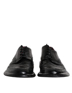 Dolce &amp; Gabbana Black Leather Derby Wingtip Formal Shoes