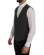 Dolce &amp; Gabbana Gray STAFF Cotton Striped Vest