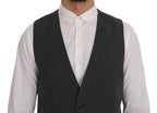 Dolce &amp; Gabbana Gray STAFF Cotton Striped Vest