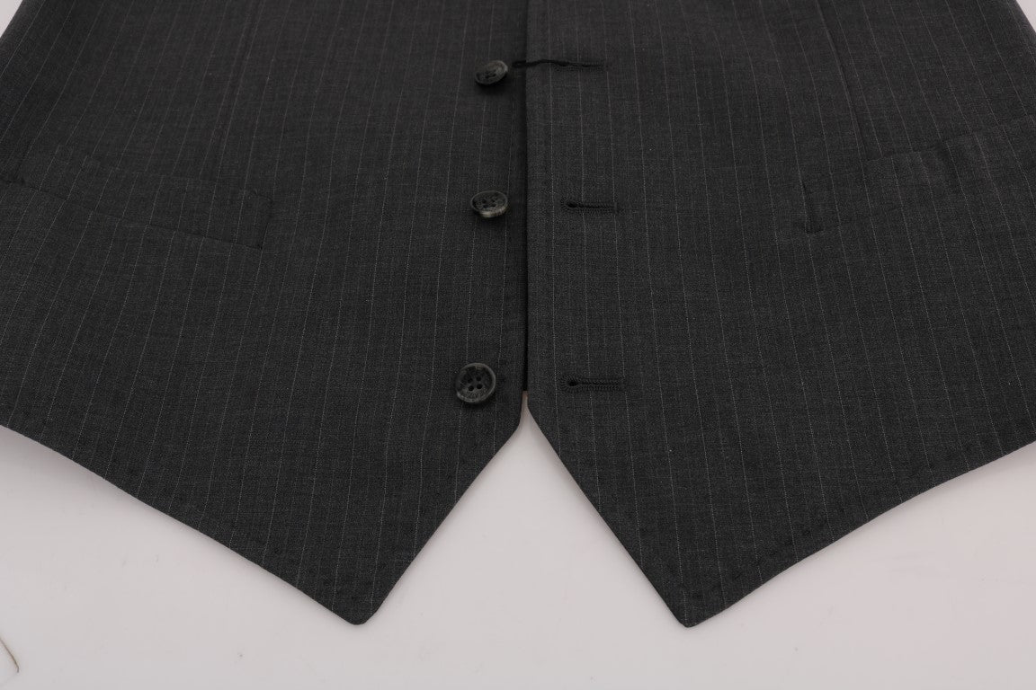 Dolce &amp; Gabbana Gray STAFF Cotton Striped Vest