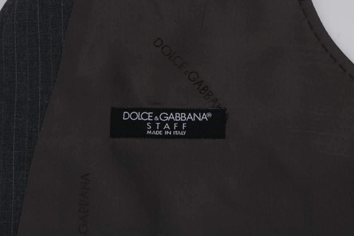 Dolce &amp; Gabbana Gray STAFF Cotton Striped Vest