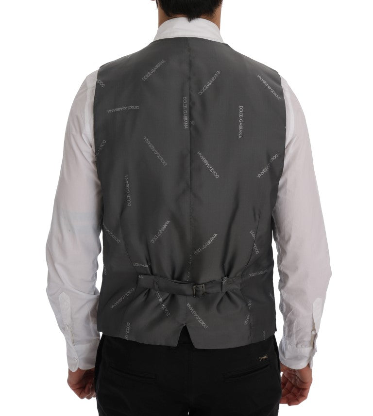 Dolce &amp; Gabbana Gray STAFF Cotton Striped Vest