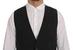 Dolce &amp; Gabbana Gray STAFF Cotton Striped Vest