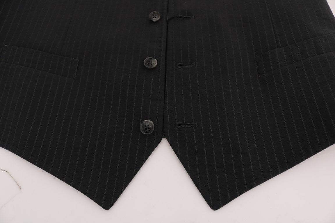Dolce &amp; Gabbana Gray STAFF Cotton Striped Vest