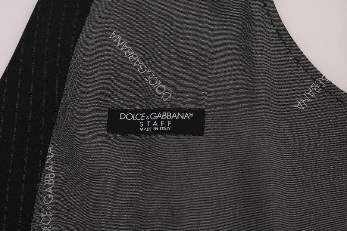 Dolce &amp; Gabbana Gray STAFF Cotton Striped Vest