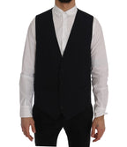 Dolce &amp; Gabbana Black STAFF Wool Striped Vest
