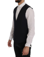 Dolce &amp; Gabbana Black STAFF Wool Striped Vest