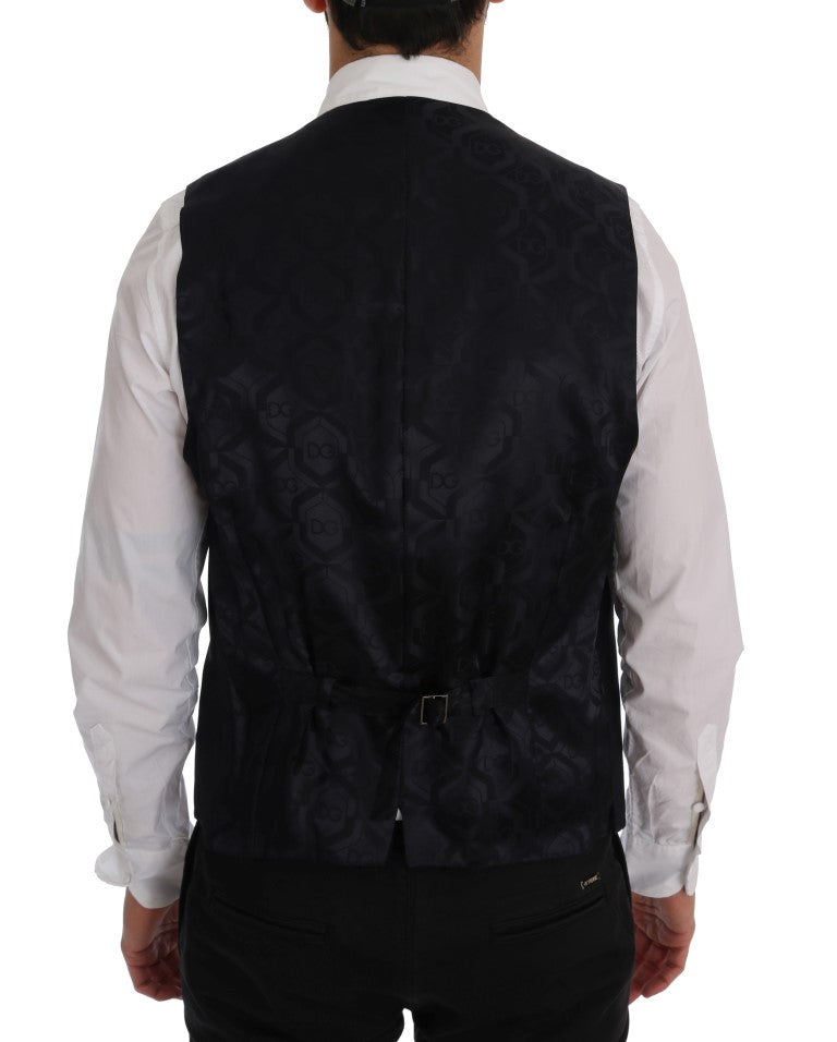 Dolce &amp; Gabbana Black STAFF Wool Striped Vest