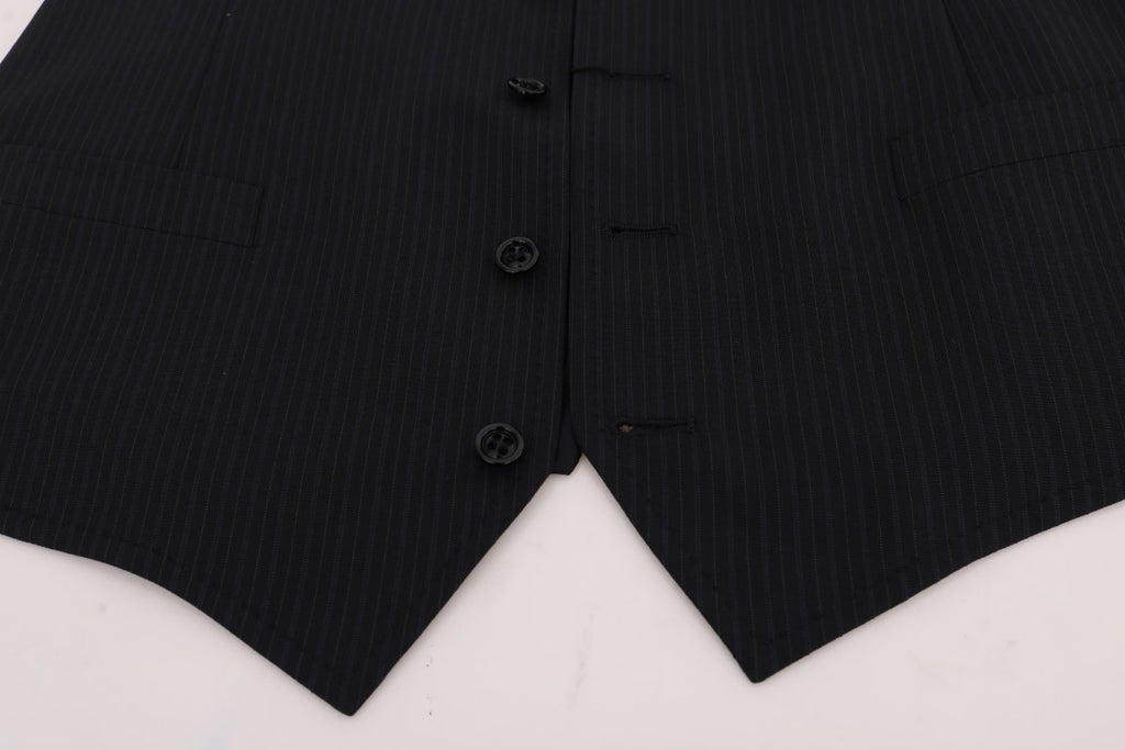 Dolce &amp; Gabbana Black STAFF Wool Striped Vest