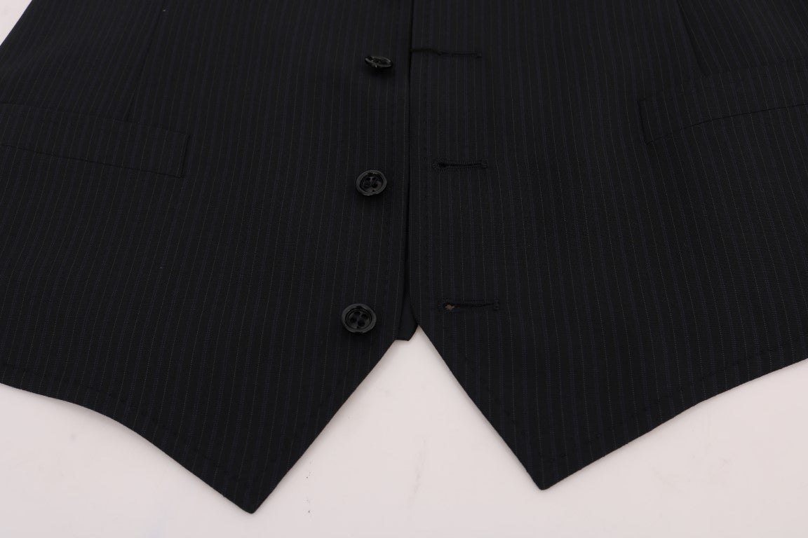Dolce &amp; Gabbana Black STAFF Wool Striped Vest