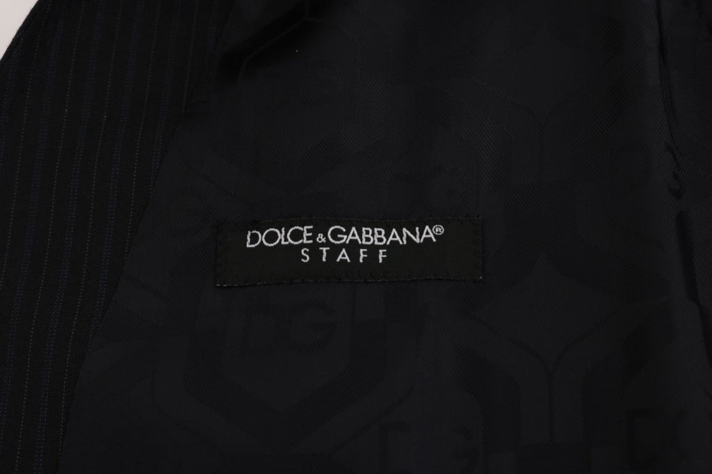 Dolce &amp; Gabbana Black STAFF Wool Striped Vest
