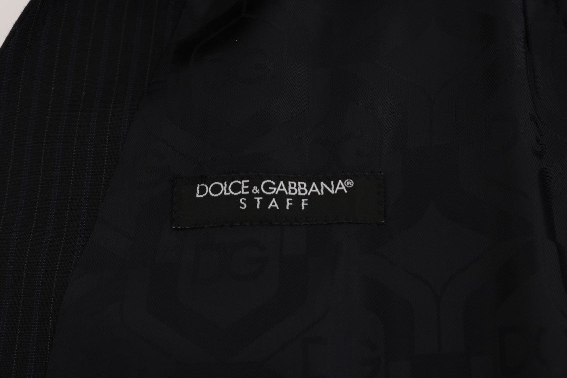 Dolce &amp; Gabbana Black STAFF Wool Striped Vest