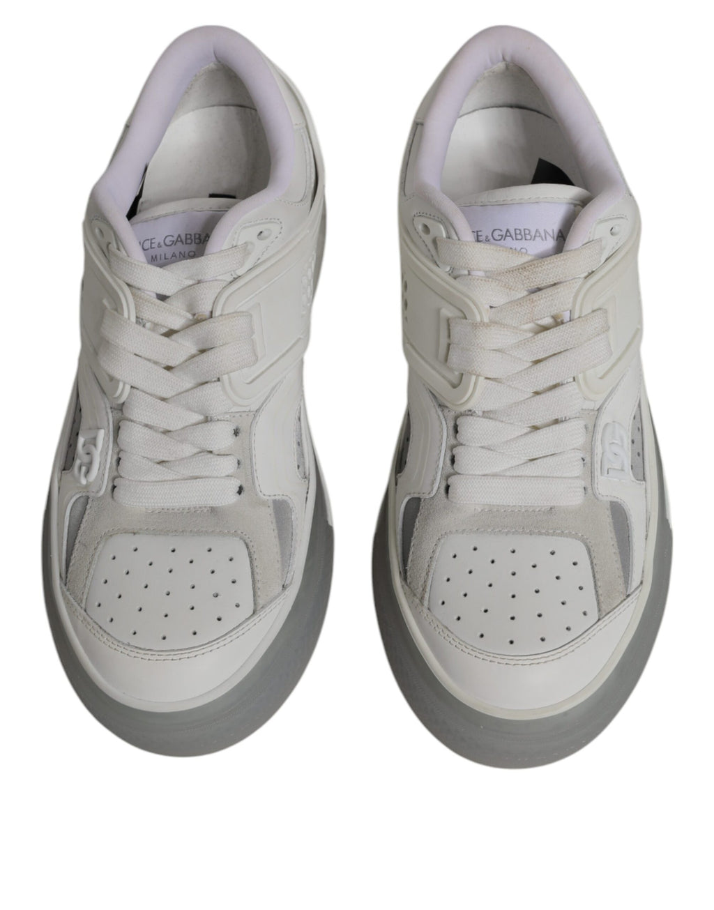 Dolce &amp; Gabbana White DG Logo CUSTOM 2.Zero Sneakers Shoes