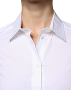 Dolce &amp; Gabbana White Cotton Collared Long Sleeves Shirt Top