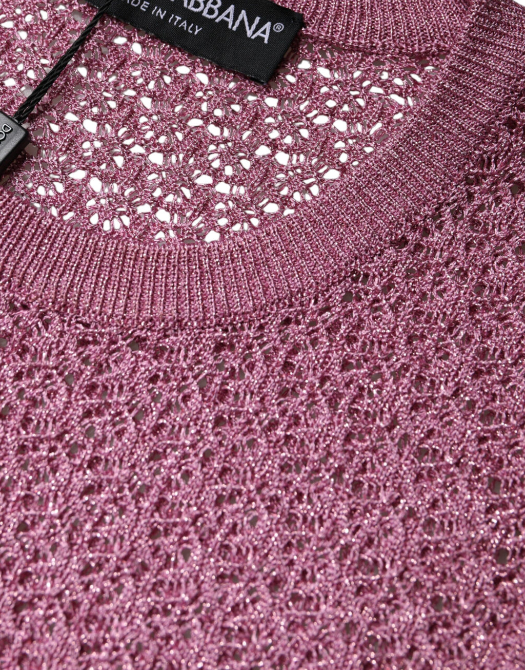 Dolce &amp; Gabbana Pink Mesh See Through Sleeveless Tank Top