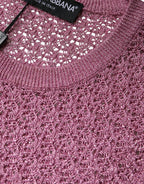 Dolce &amp; Gabbana Pink Mesh See Through Sleeveless Tank Top