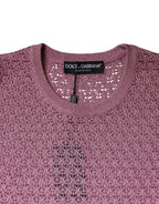 Dolce &amp; Gabbana Pink Mesh See Through Sleeveless Tank Top