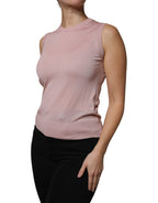 Dolce &amp; Gabbana Pink Cashmere Knitted Sleeveless Tank Top