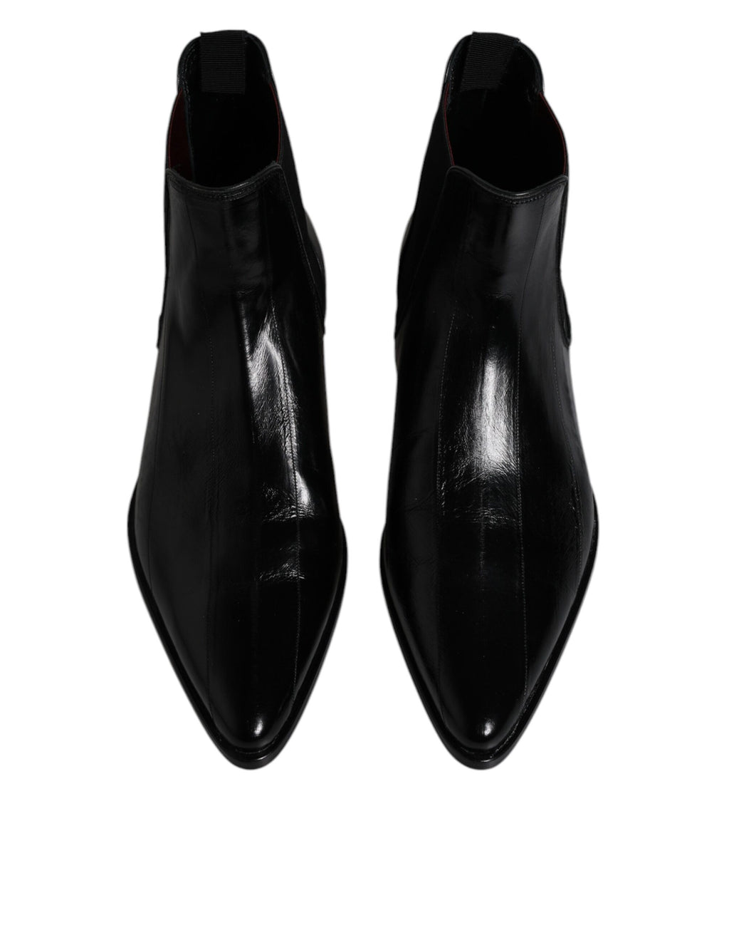 Dolce &amp; Gabbana Black Leather Chelsea Men Ankle Boots Shoes