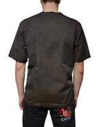 Dolce &amp; Gabbana Brown Graphic Print Cotton Round Neck T-shirt