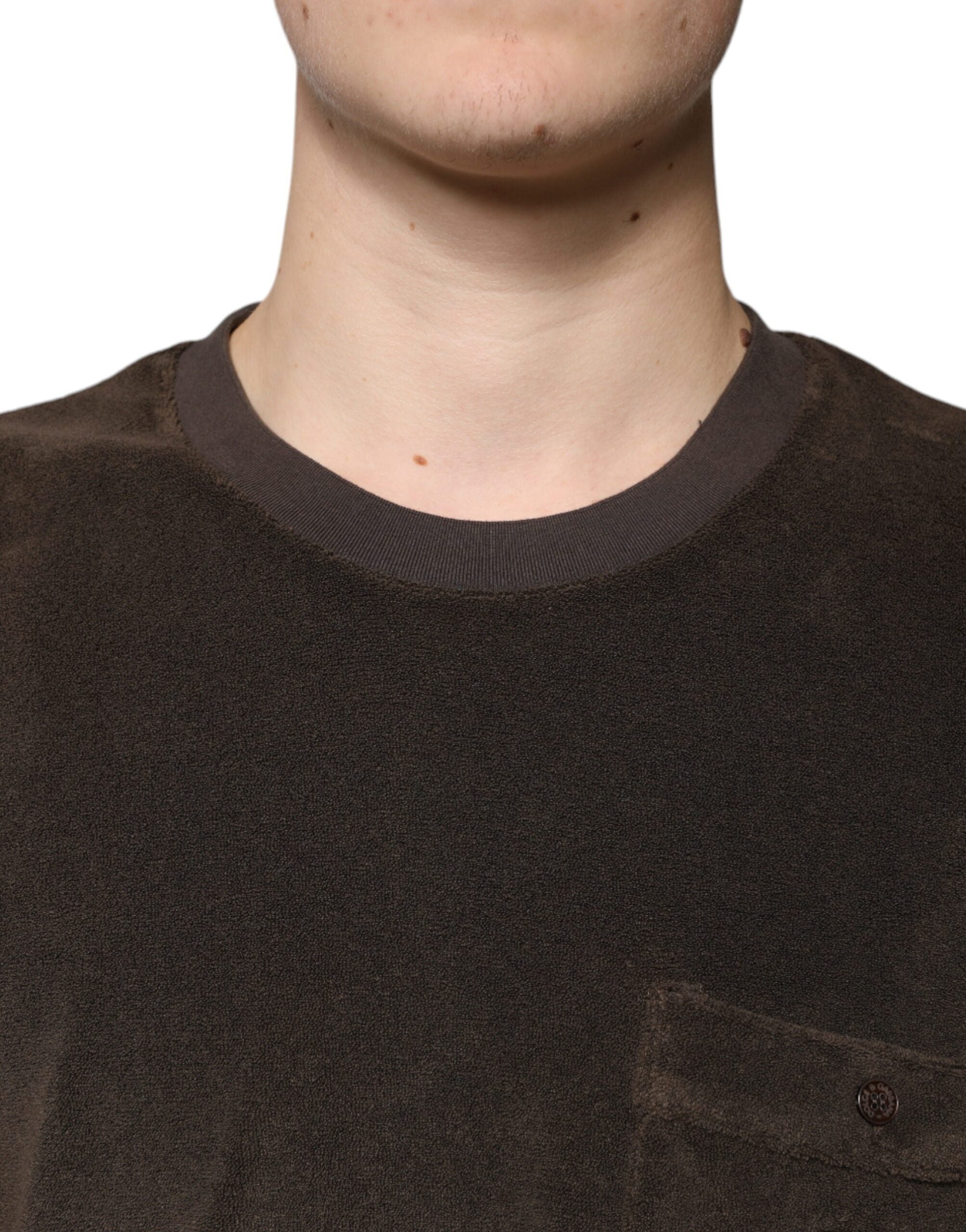 Dolce &amp; Gabbana Brown Cotton Crew Neck Short Sleeves T-shirt