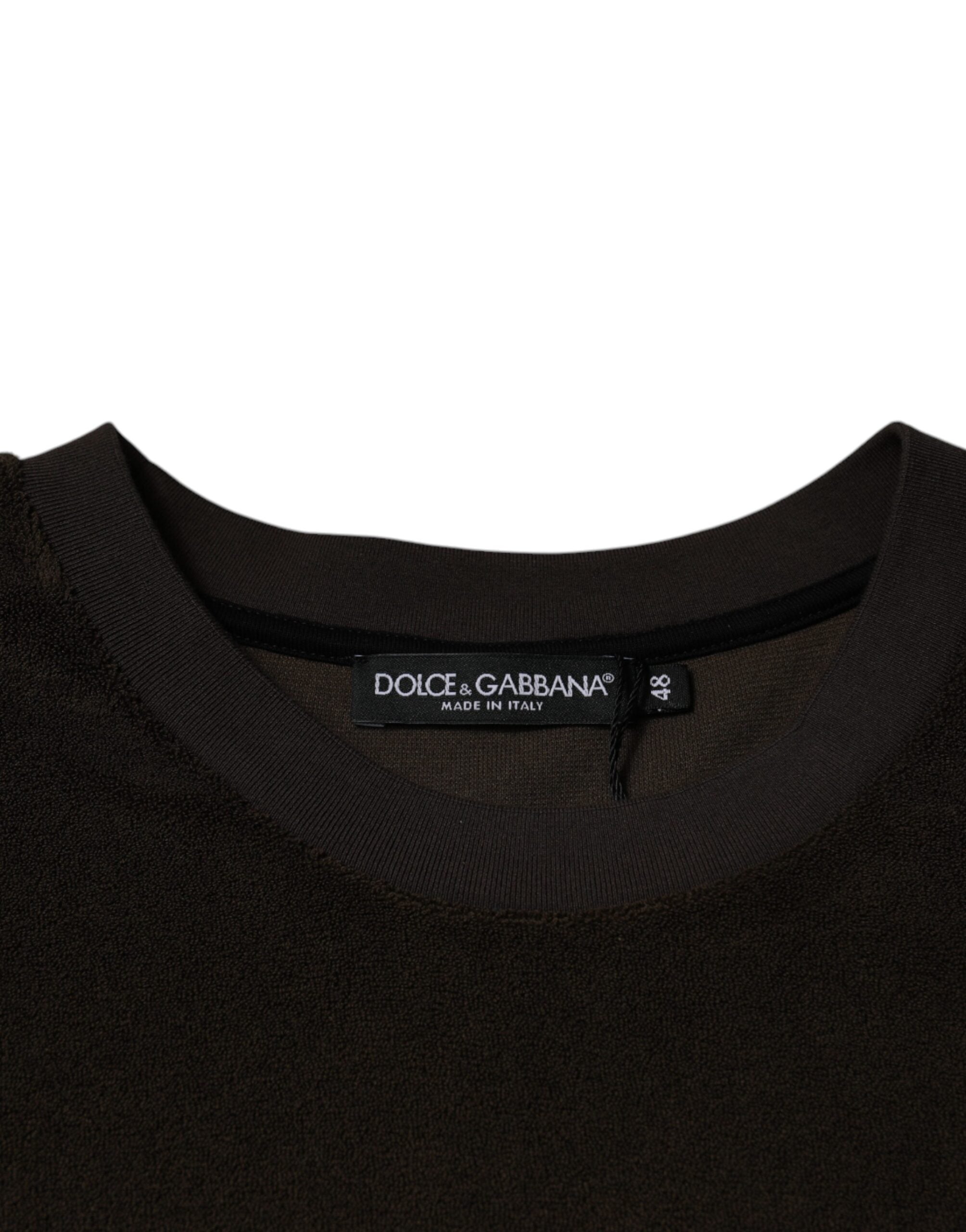 Dolce &amp; Gabbana Brown Cotton Crew Neck Short Sleeves T-shirt