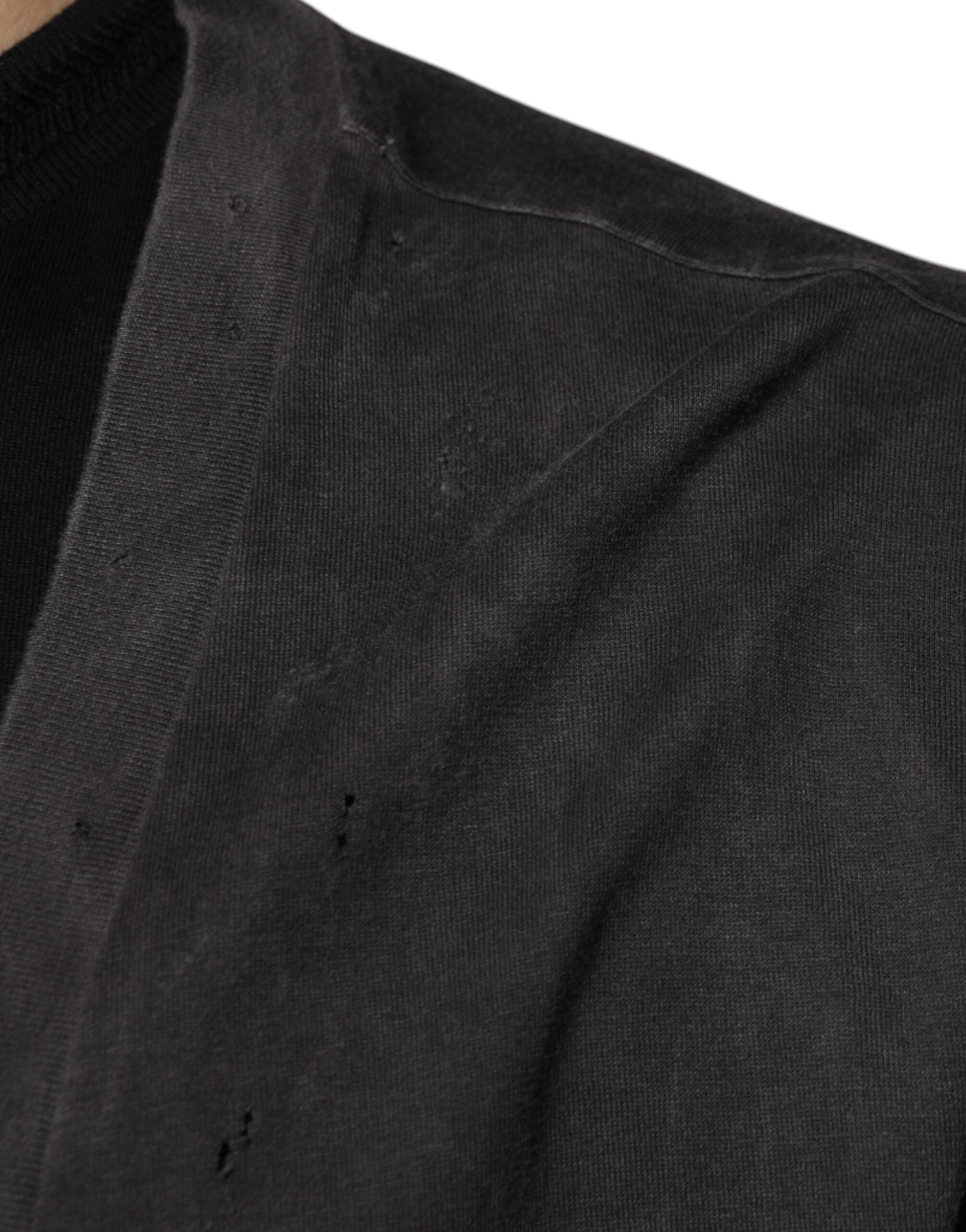 Dolce &amp; Gabbana Black Cotton Crew Neck Short Sleeves T-shirt