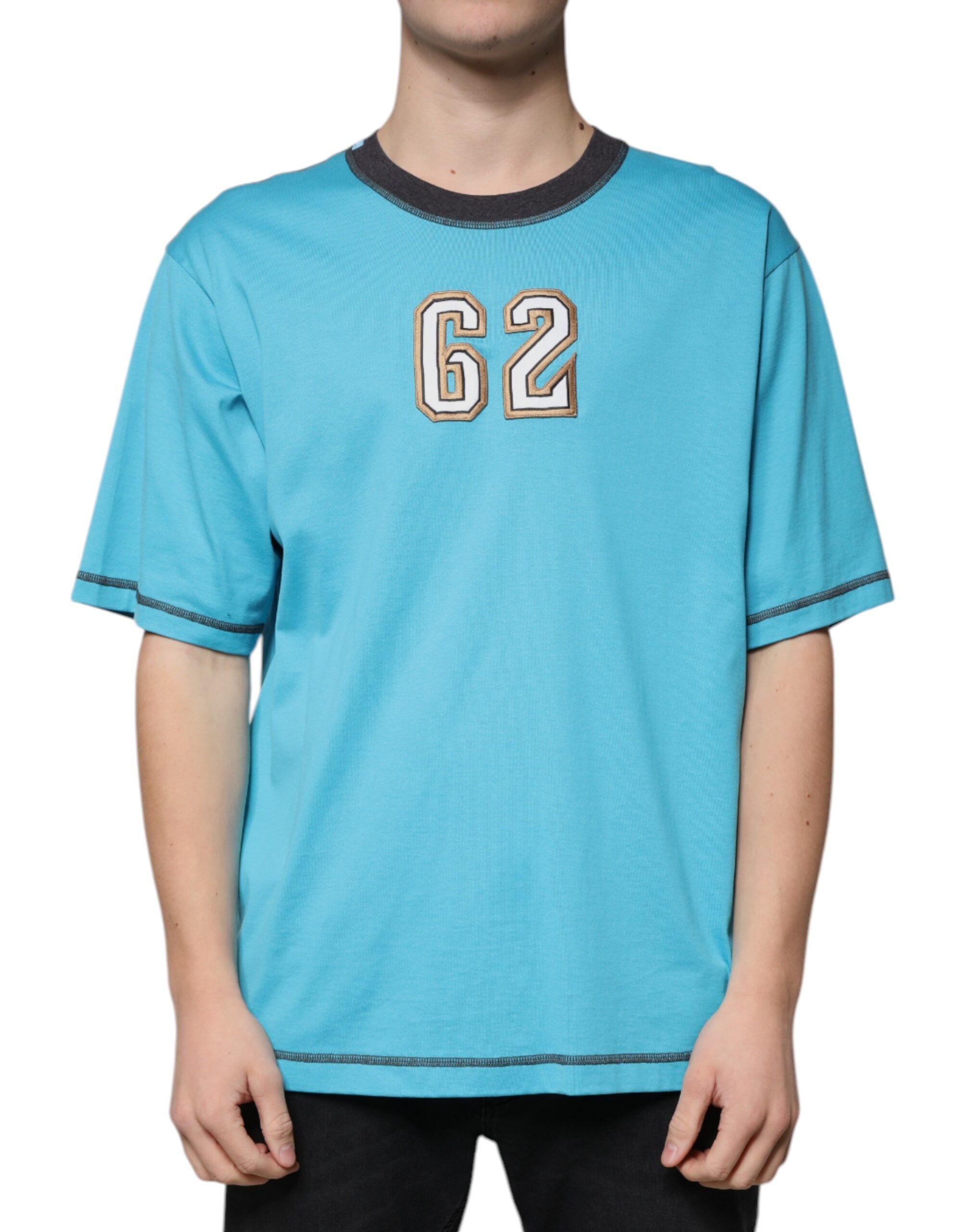 Dolce &amp; Gabbana Blue Logo Crew Neck Short Sleeves T-shirt