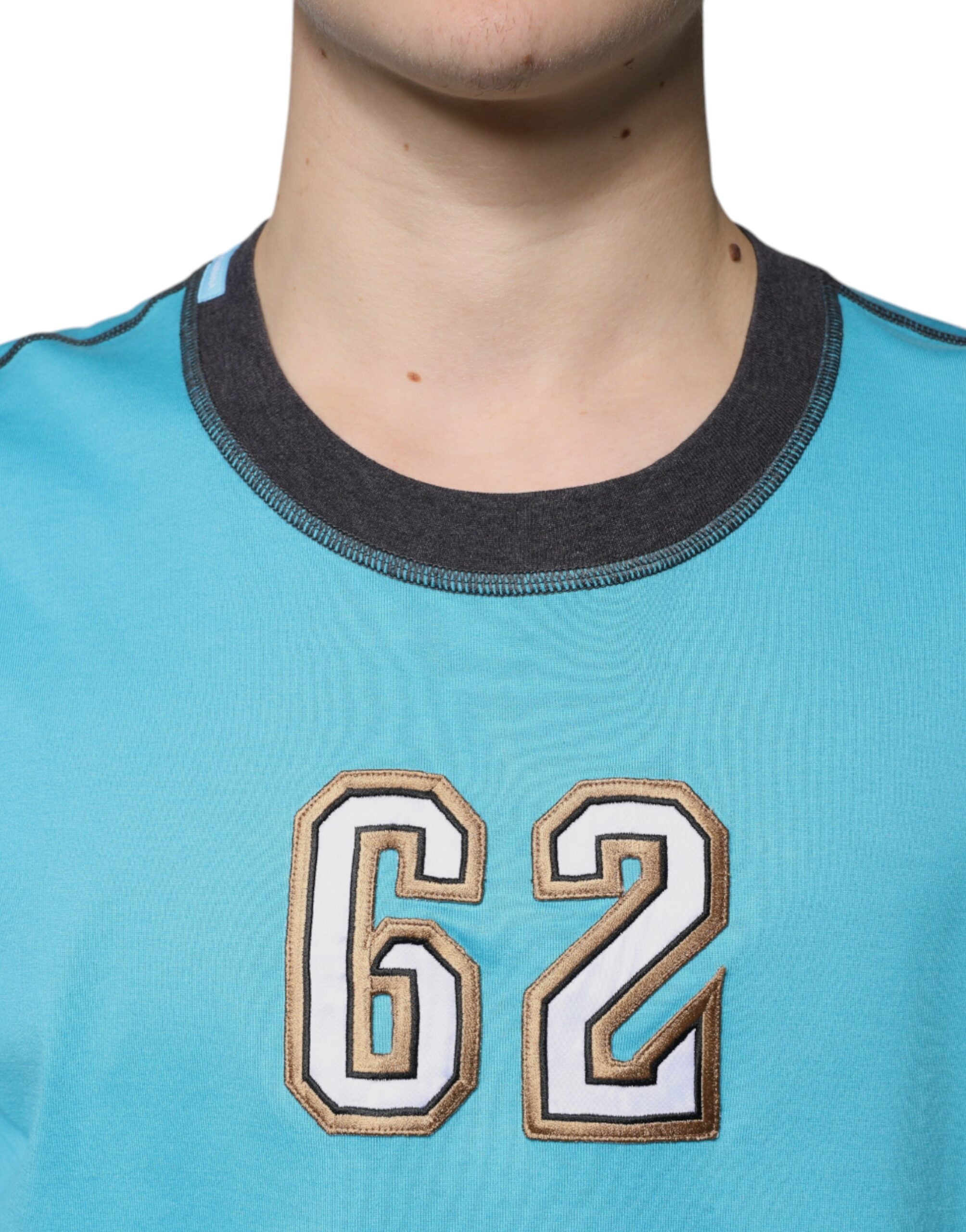 Dolce &amp; Gabbana Blue Logo Crew Neck Short Sleeves T-shirt