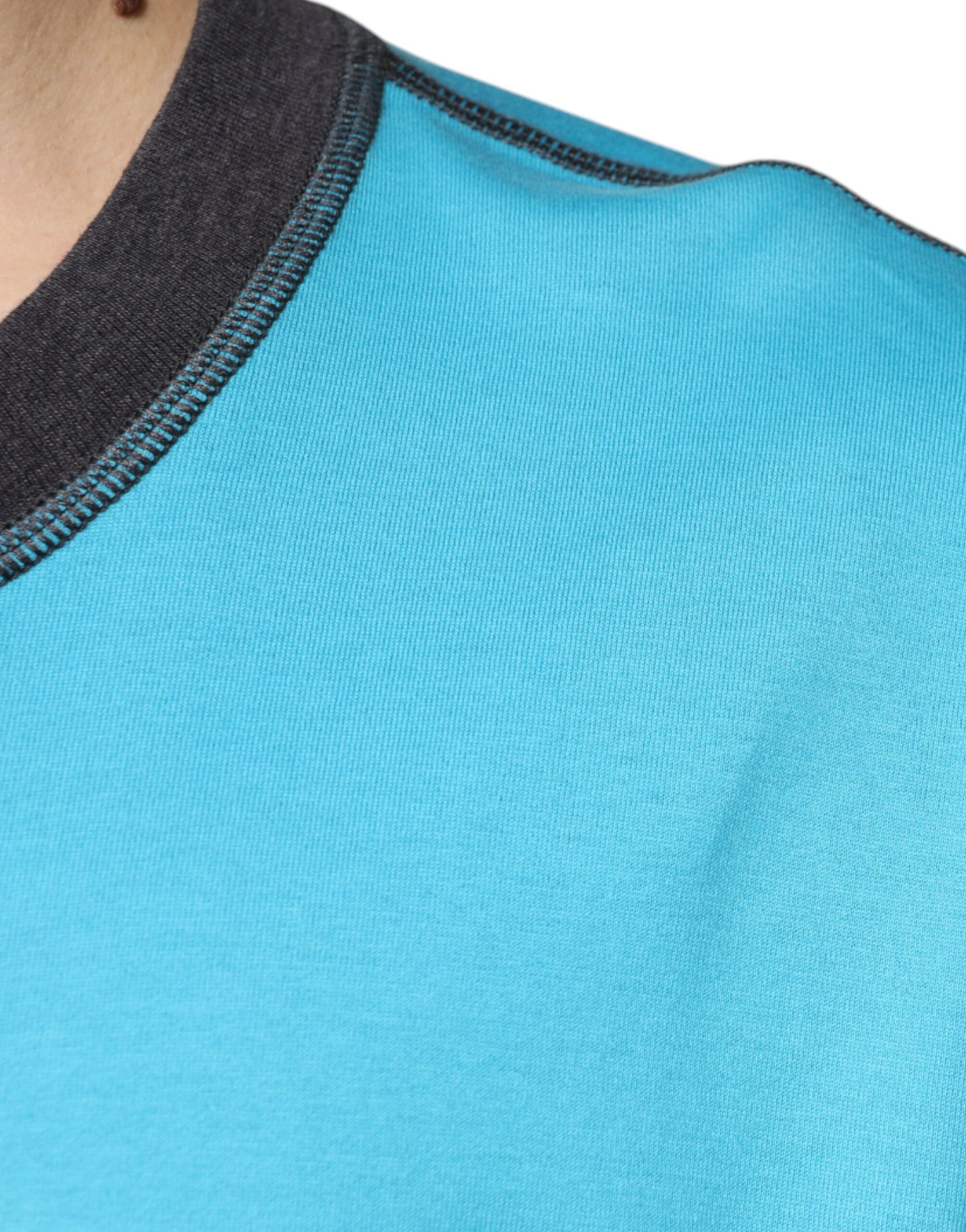Dolce &amp; Gabbana Blue Logo Crew Neck Short Sleeves T-shirt