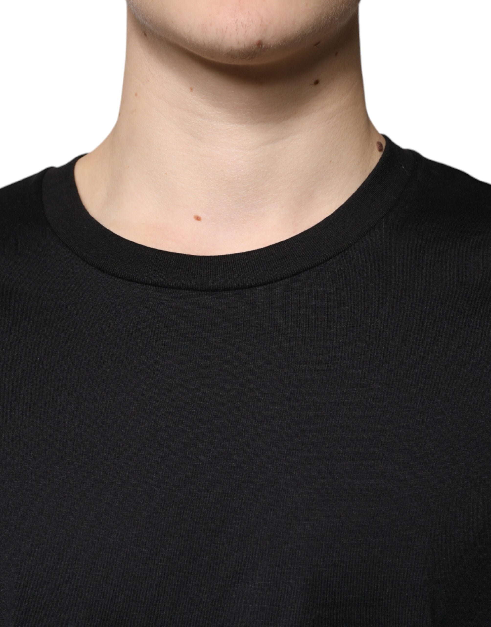 Dolce &amp; Gabbana Black Cotton Crew Neck Short Sleeves T-shirt