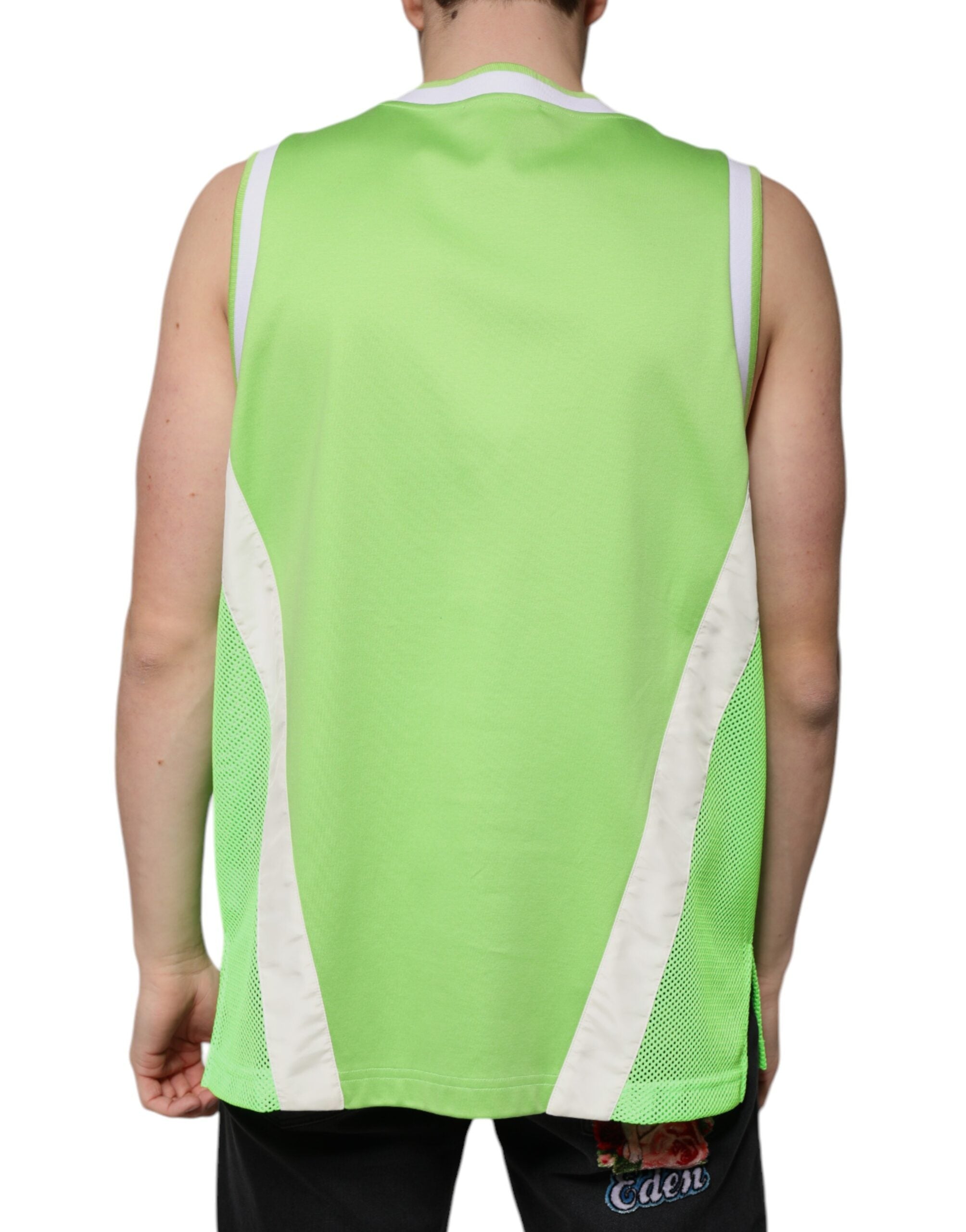 Dolce &amp; Gabbana Green Polyester Jersey Sleeveless T-shirt