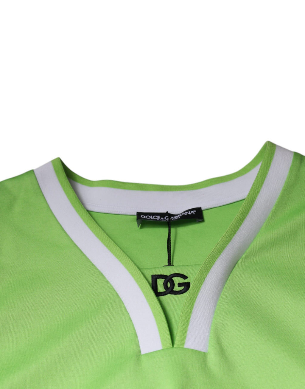 Dolce &amp; Gabbana Green Polyester Jersey Sleeveless T-shirt