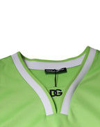 Dolce &amp; Gabbana Green Polyester Jersey Sleeveless T-shirt