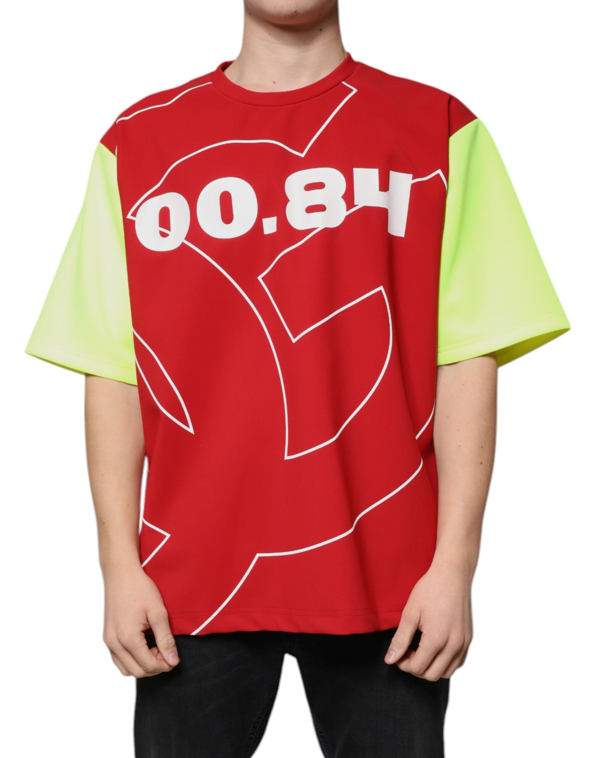 Dolce &amp; Gabbana Multicolor Logo Cotton Men Crew Neck T-shirt
