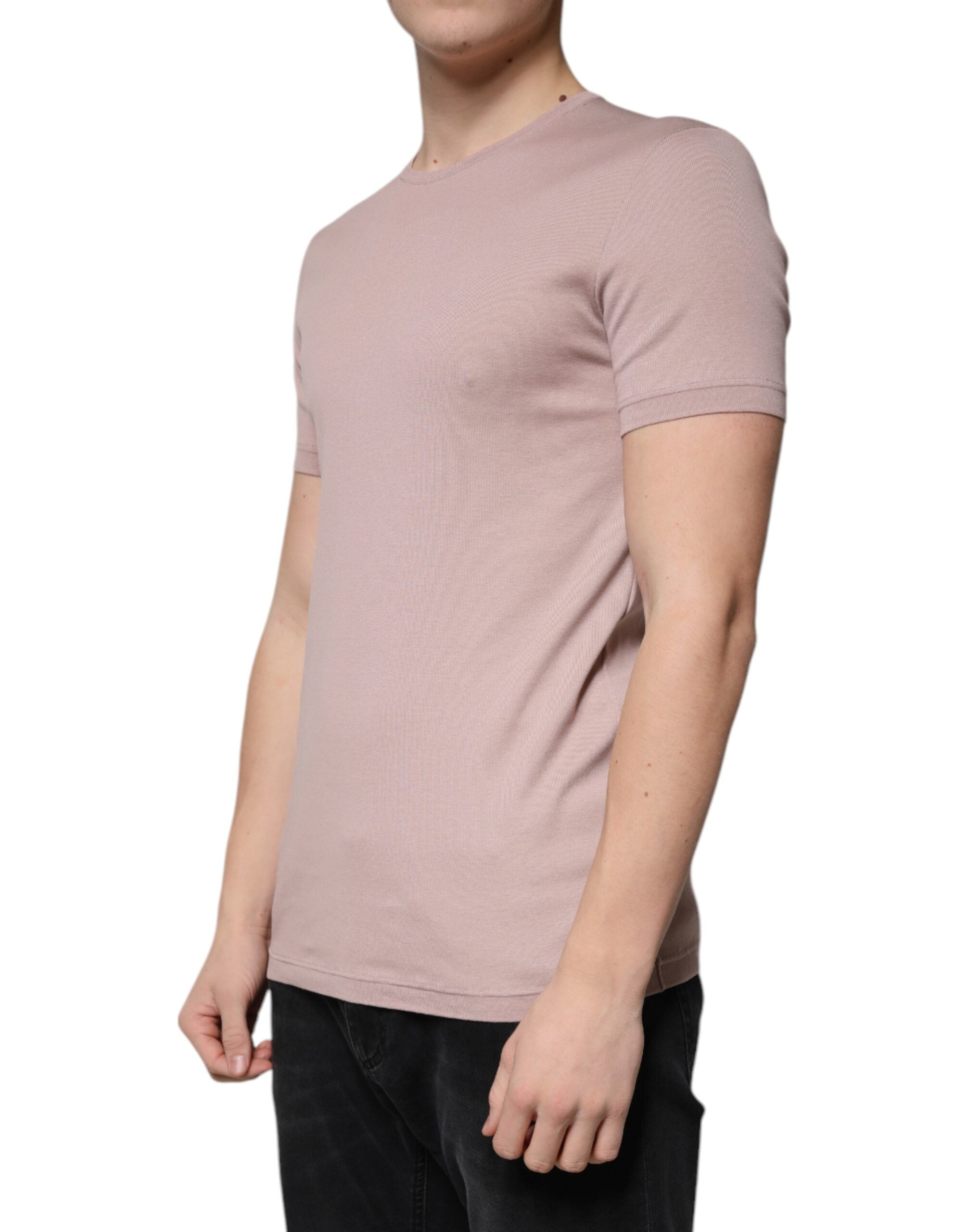 Dolce &amp; Gabbana Brown Cotton Short Sleeves Round Neck T-shirt