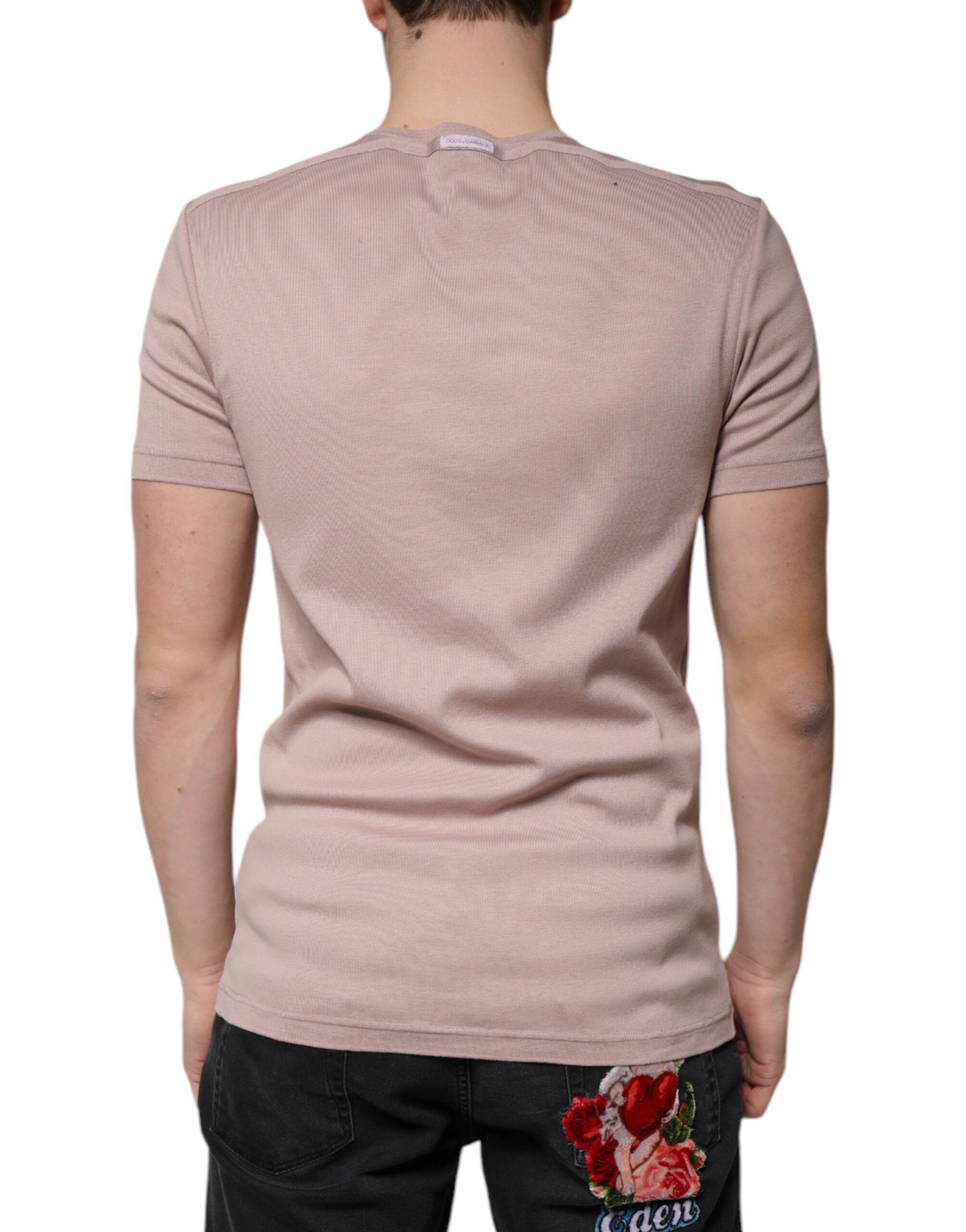 Dolce &amp; Gabbana Brown Cotton Short Sleeves Round Neck T-shirt