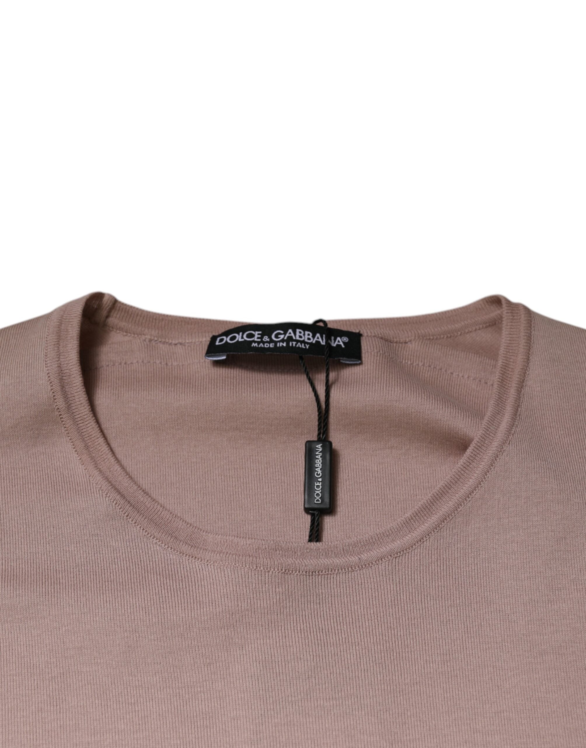 Dolce &amp; Gabbana Brown Cotton Short Sleeves Round Neck T-shirt