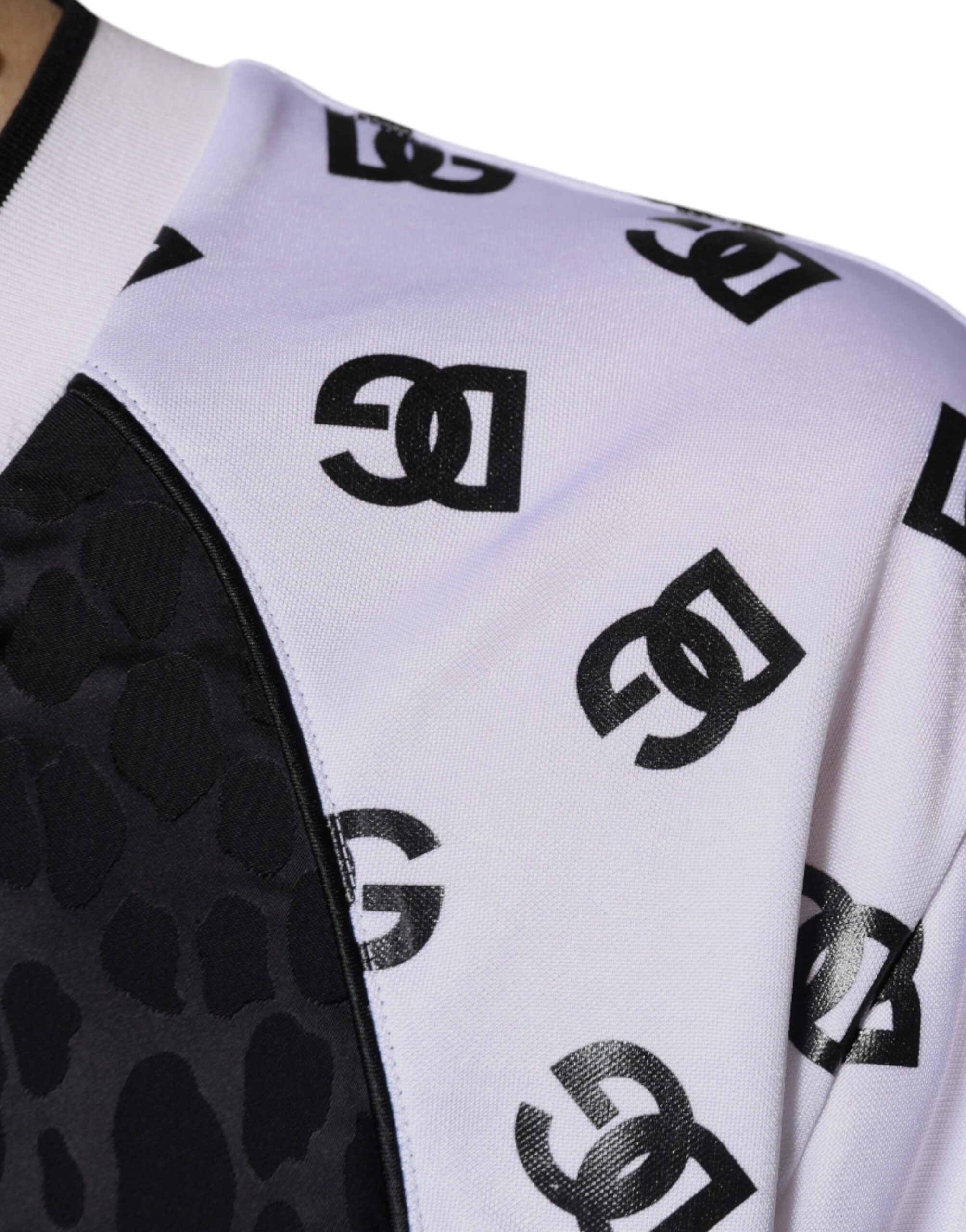 Dolce &amp; Gabbana Black White Logo Men Short Sleeves T-shirt