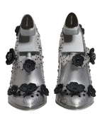 Dolce &amp; Gabbana Clear Floral Crystal CINDERELLA Heels Shoes