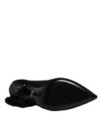 Dolce &amp; Gabbana Black Stiletto Heels Mid Calf Boots Shoes