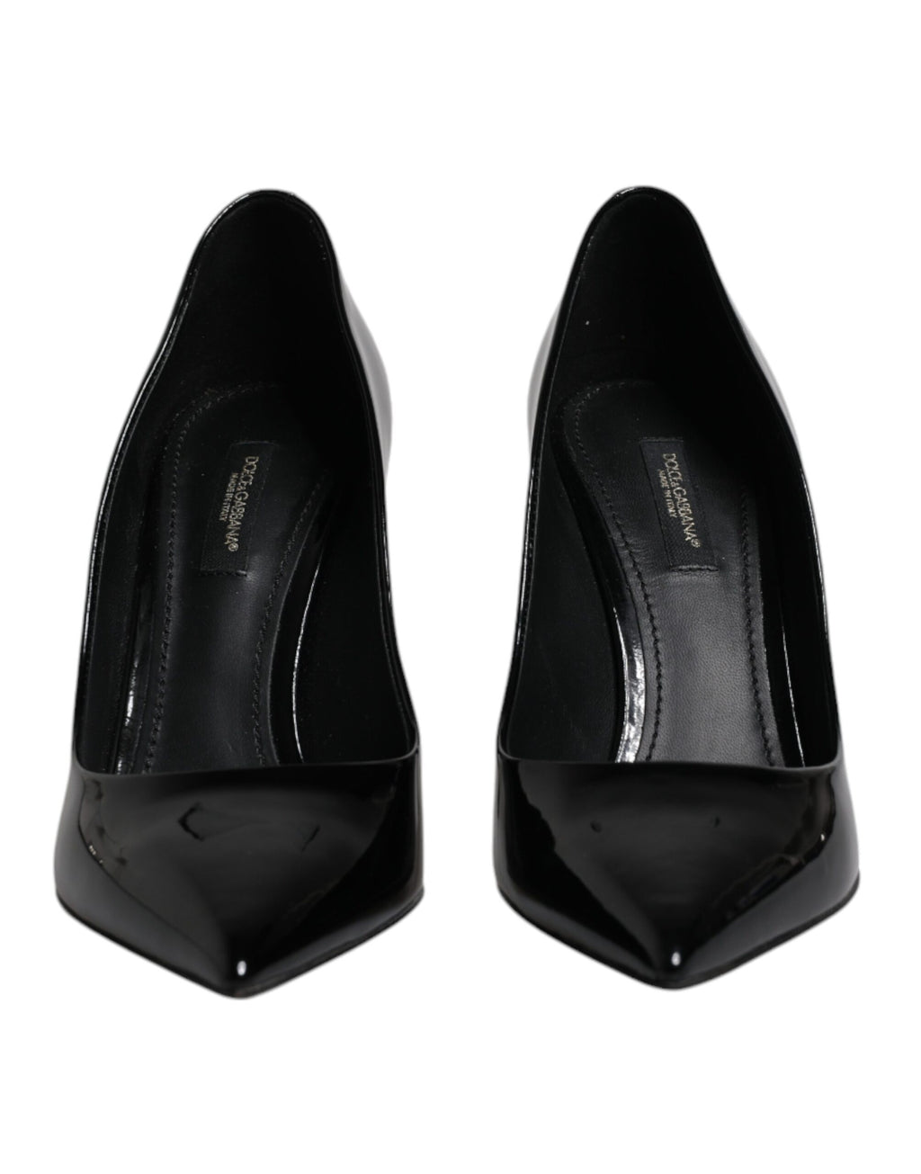 Dolce &amp; Gabbana Black Patent Leather High Heels Pumps Shoes